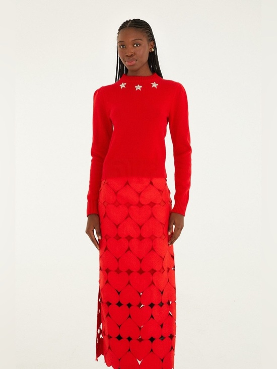 Farm Rio: Red Hearts Euroflax Premium
Linen Midi Skirt - Picture 2 of 12